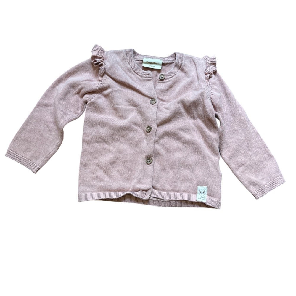 Lupilu Cardigan Kids Pink‎ Excellent Ruffle Bunny Patch SIZE 12-24M